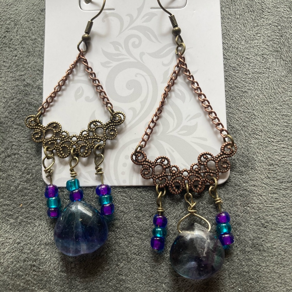 Genuine gemstone earrings